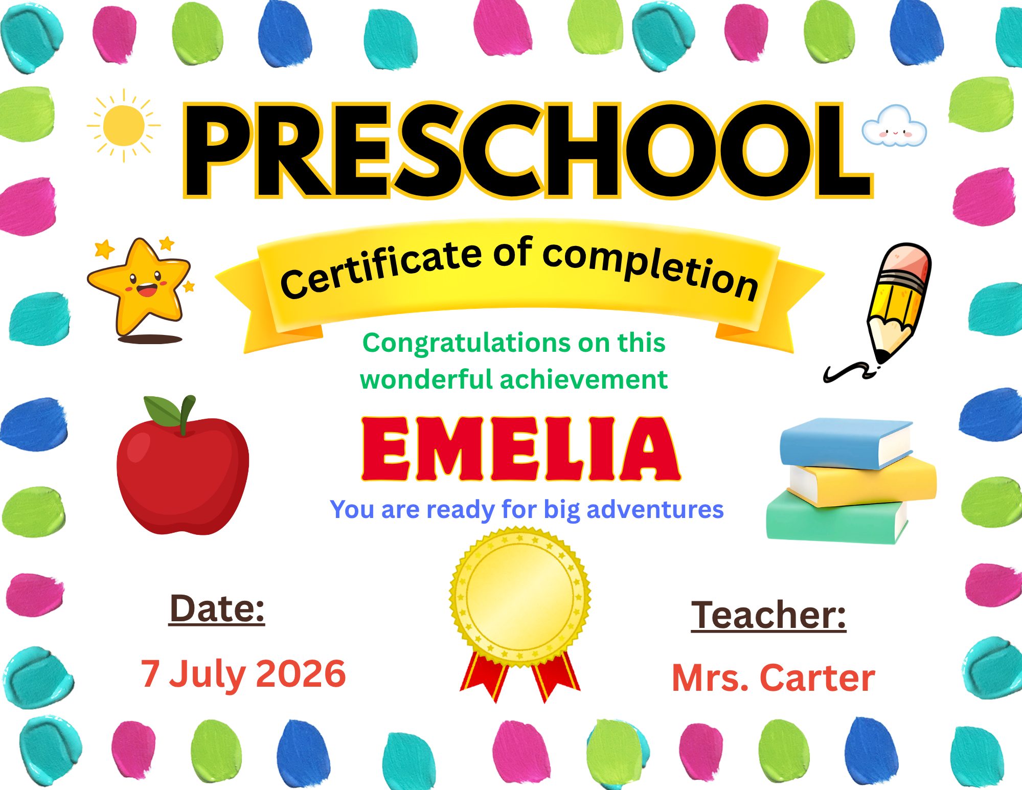 preschool certificate